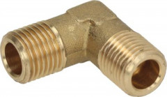 Angle piece brass L 25mm T1: 1/4&quot; T2: 1/4&quot; for gas appliance int. ø 1 6,2mm