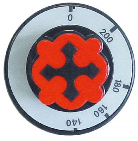 Рукоятка регулировочная термостат темп. макс. 200°C ø 70мм ø ось 6x4,6мм срез сверху