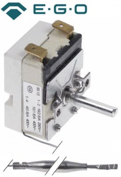 Термостат темп. макс. 190°C 1-полярн. 1NO 16А ø датчик 6мм Д датчик 77мм
