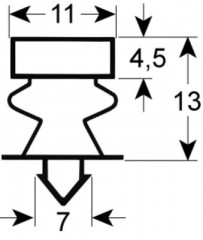 Уплотнитель изоляционный профиль 9326 Ш 535мм Д 1155мм посадочный размер