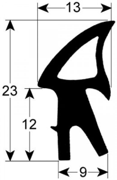 Уплотнитель дверной профиль 2458 Д 2225мм Кол-во в уп-вке 1 подходит для INOXTREND