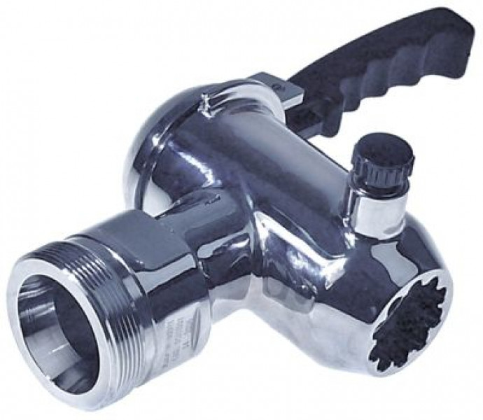 Кран опорожнения хромированная латунь  ВнР M60x2 мм