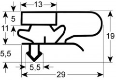 Уплотнитель изоляционный профиль 9014 Ш 380мм Д 585мм посадочный размер
