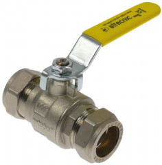 Кран газовый шаровой прямой вход труба-ø22мм выход труба-ø22мм DN20 допуск EN 331 Д 78мм газ