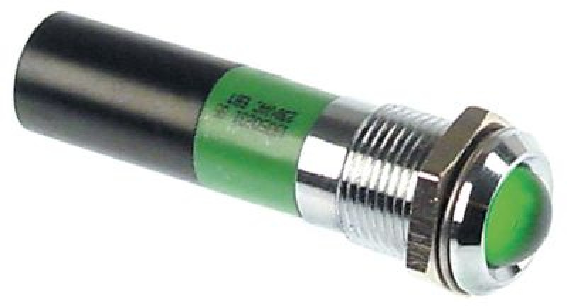 Лампочка сигнальная ø монтажный 14мм присоединение F2,8x0,8 зелён. LED