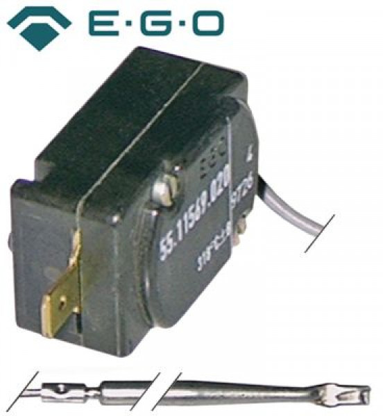 Термостат защитный темп. выкл. 240°C 1-полярн. 16А ø датчик 4мм Д датчик 91мм