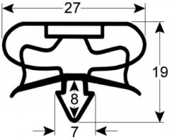 Уплотнитель изоляционный профиль  - Ш 615мм Д 1387мм посадочный размер