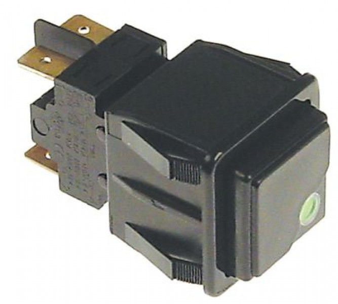 Выключатель кнопочный монтажные размеры 28,5x28,5 мм чёрн. 2NO 250В