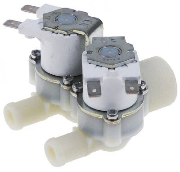Клапан электромагнитный двойн. прямой пластмасса вход 3/4" 230 В перем. тока RPE вход  10-12л/мин