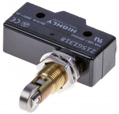 Микровключатель приводится в действие при помощи ролика 250В 20А