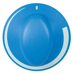 Рукоятка регулировочная шлейф ø 70мм ø ось 6x4,6мм срез слева голуб.