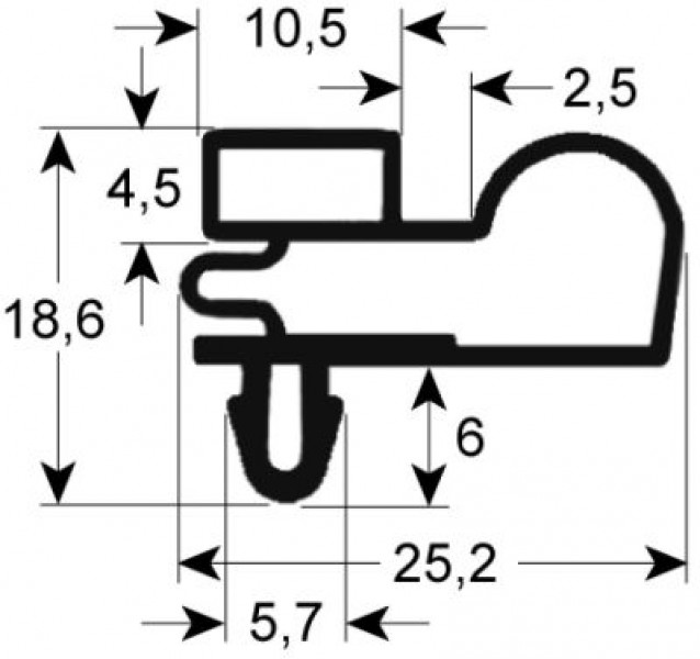 Уплотнитель изоляционный профиль 9010 Ш 530мм Д 765мм посадочный размер