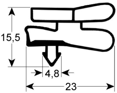 Уплотнитель изоляционный профиль 9151 Ш 632мм Д 1525мм посадочный размер сер.