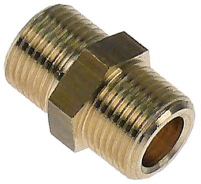 Ниппель двойной резьба 3/8" - 3/8" латунь кол-во в уп-вке 1штук