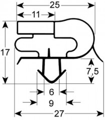 Уплотнитель изоляционный профиль 9167 Ш 565мм Д 1652мм посадочный размер Кол-во в уп-вке 1