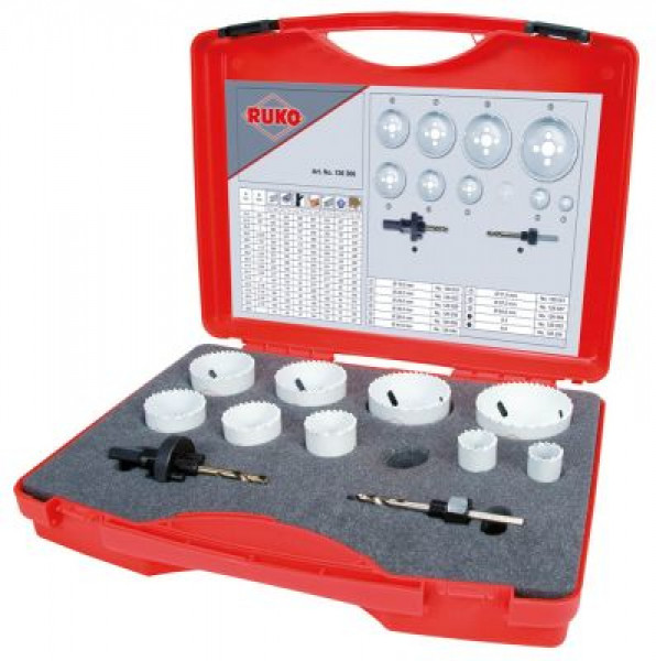 Набор пил кольцевых для выпиливания отверстий биметалл ø 19/22/29/35/38/44/51/57/64мм