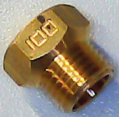 Жиклёр газовый резьба M10x1 ширина зева ключа 12 ø отверстия 1мм давление газа 50мбар