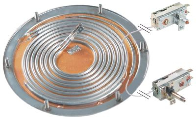 Дно нагревательное 1800Вт 230В M5 контур отопления 2 ø 196мм шаг крепления 180мм