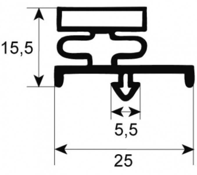 Уплотнитель изоляционный профиль 9185 Ш 395мм Д 580мм посадочный размер