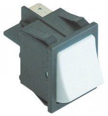 Выключатель балансирный кнопочный монтажные размеры 30x22 мм бел. 1CO 250В