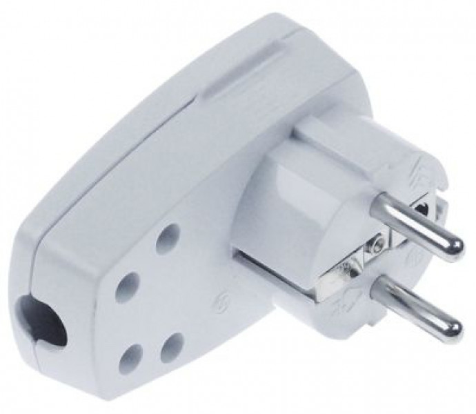 Штекер термопласт углов. 3-полярн. с переключателем CEE7/7 тип E+F макс. 250В