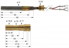 Генератор термоэлектрический Д 920мм с адаптером PG9 250-750мВ