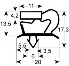Уплотнитель изоляционный профиль 9048 Ш 650мм Д 1550мм посадочный размер