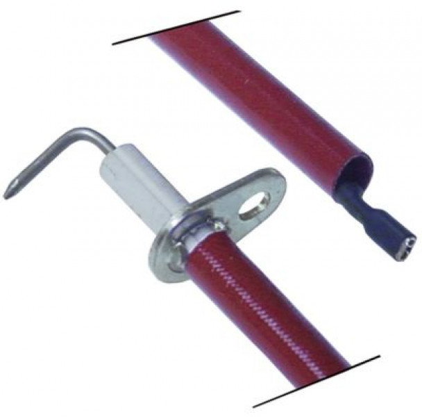 Электрод зажигания Д1  9мм Д2 16мм с фланцем присоединение F 2,8x0,8 мм длина провода 960мм