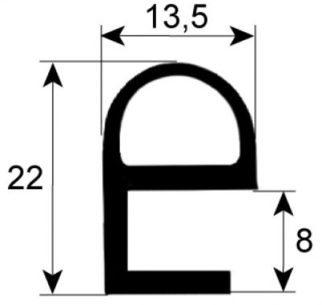 Уплотнитель дверной профиль 2226 Кол-во в уп-вке 1 обхат 2250мм