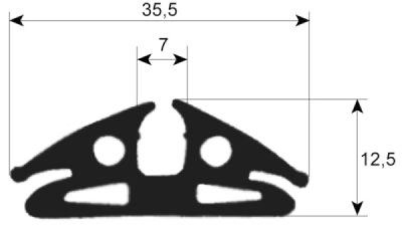 Уплотнитель для стекла профиль 1830 Д 1500мм монтаж. поз-ция  - Кол-во в уп-вке 1