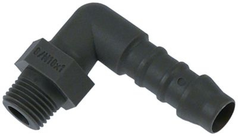 Соединитель шланговый пластмасса углов. резьба M10x1 ø шланга 8мм кол-во в уп-вке 1штук