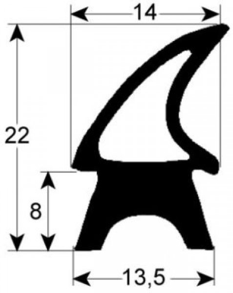 Уплотнитель дверной профиль 2455 Ш 635мм Д 1700мм наружный размер