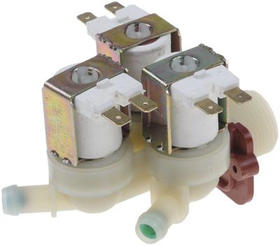 Клапан электромагнитный тройн. прямой пластмасса темп. макс. 60°C вход 3/4" темп.сред. макс. 20°C