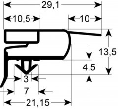 Уплотнитель изоляционный профиль 9773 Ш 553мм Д 1692мм посадочный размер