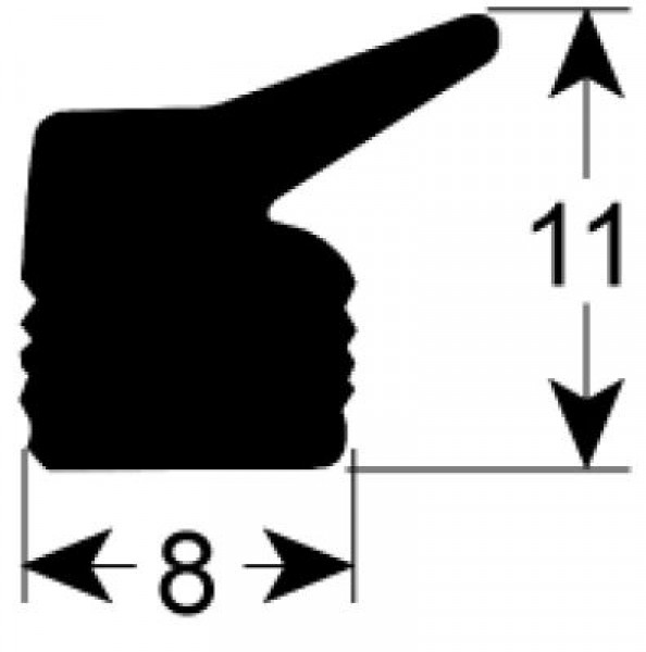 Уплотнитель для крышки силикон В 11мм Ш 8мм для вакуумного устройства