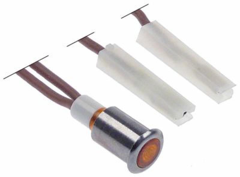 Лампочка сигнальная ø 9мм 230В жёлт. присоединение кабель 200 мм