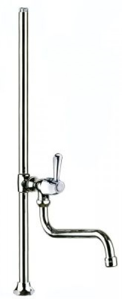 Стояк В 550мм с поворотным вентилем нажимная рукоятка  со сливом