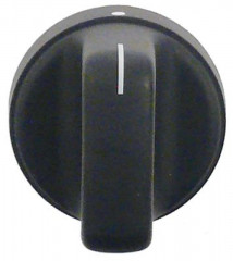 Рукоятка регулировочная MIN / STOP / MAX  -°C ø 49мм ø ось 6x4,6мм срез сверху чёрн.