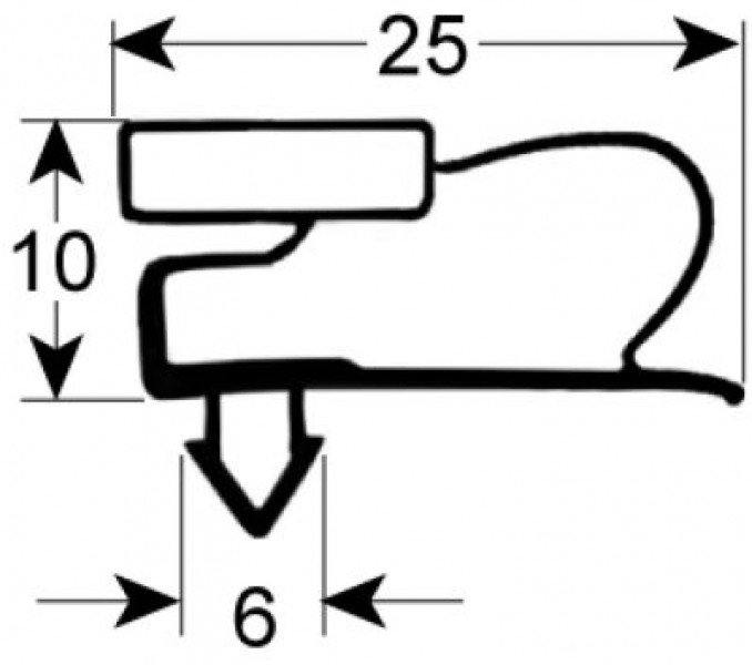 Уплотнитель изоляционный профиль 9050 Ш 700мм Д 1505мм посадочный размер