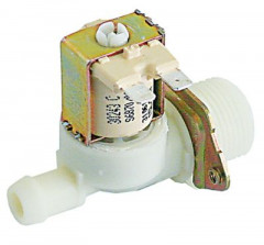 Клапан электромагнитный одинарн. прямой пластмасса темп. макс. 90°C вход 3/4" 230 В перем. тока