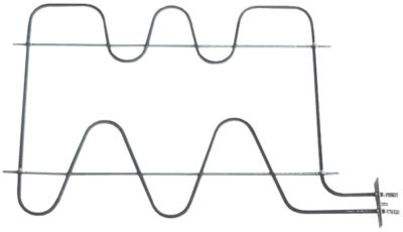 Элемент нагревательный  2000Вт 230В Д 500мм духовой шкаф Д1  73мм Д2 427мм Ш1 295мм Ш2 30мм
