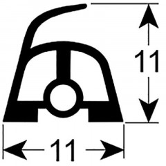 Уплотнитель дверной Д 585мм с 9-ью крепёжными клипсами