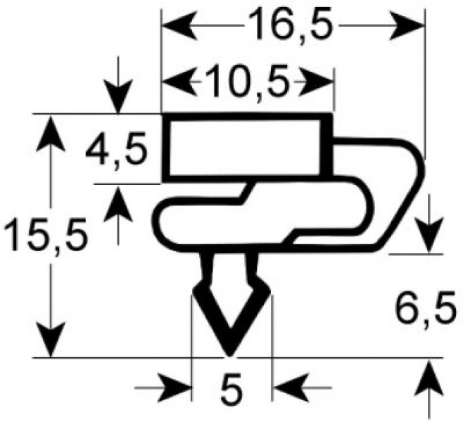 Уплотнитель изоляционный профиль 9156 Ш 575мм Д 790мм наружный размер кол-во в уп-вке 1штук