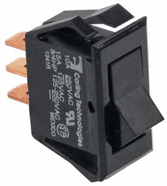 Выключатель балансирный монтажные размеры 28x13,5 мм чёрн. 1CO 250В