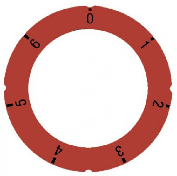 Маркировка регулировочной ручки переключатель 7ми-шагов. внутр.ø 455мм красн.