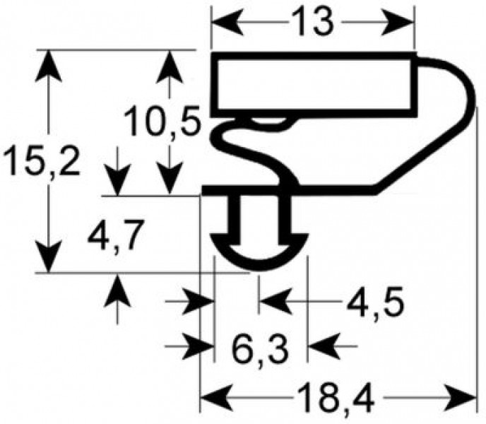 Уплотнитель изоляционный профиль 9703 Ш 617мм Д 1439мм посадочный размер