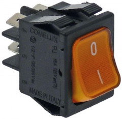 Выключатель балансирный монтажные размеры 30x22 мм оранжев. 2NO 250В