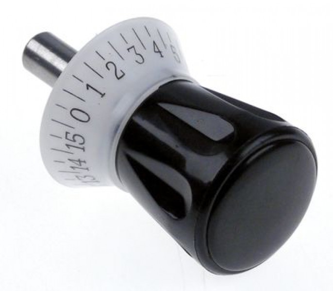 Ручка регулировочная ø 50мм ø рукоятка 43мм 0-15 ø ось 12мм длина оси 30мм