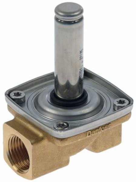 Клапан электромагнитный без катушки латунь Д 58мм темп. макс. 80°C вход 1/2″ внутр. резьба 2-ходов.