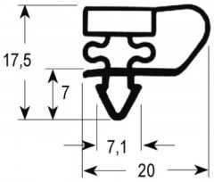 Уплотнитель изоляционный профиль 9153 Ш 385мм Д 435мм посадочный размер хромированн.